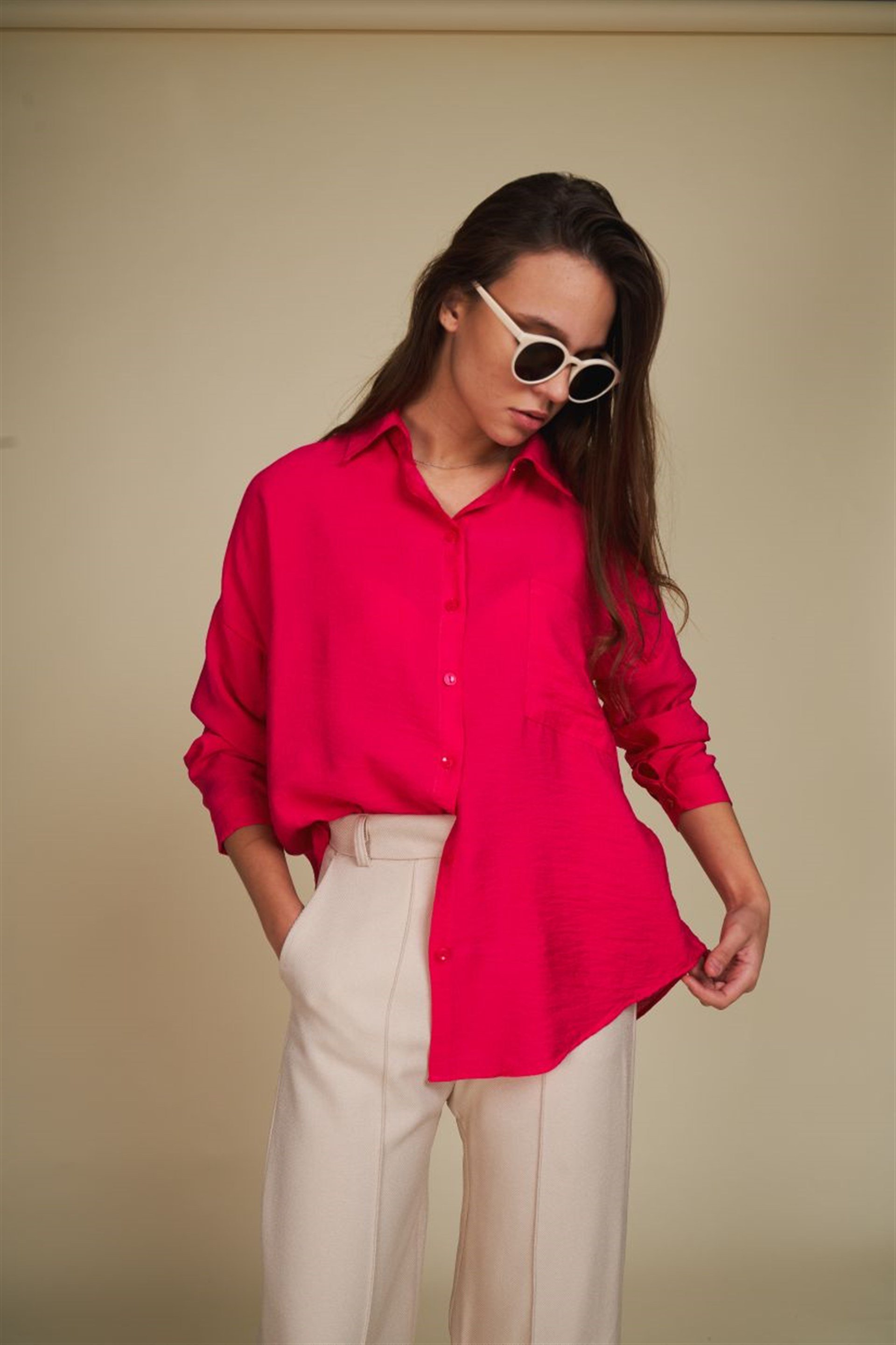 Yakalı Bodrum Kumaş Gömlek