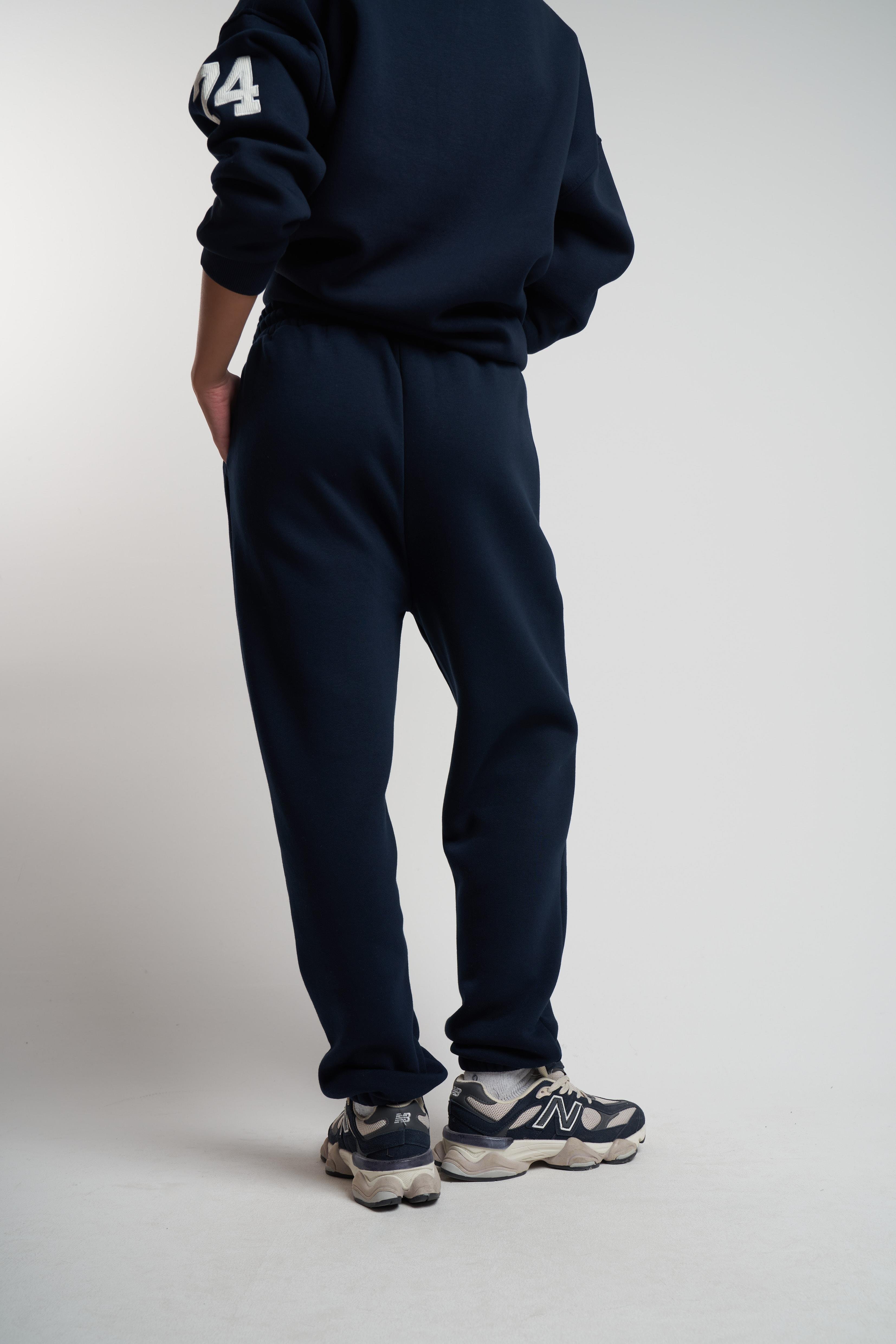 Yale Baskılı Bel Paça Lastik Eşofman Altı Lacivert