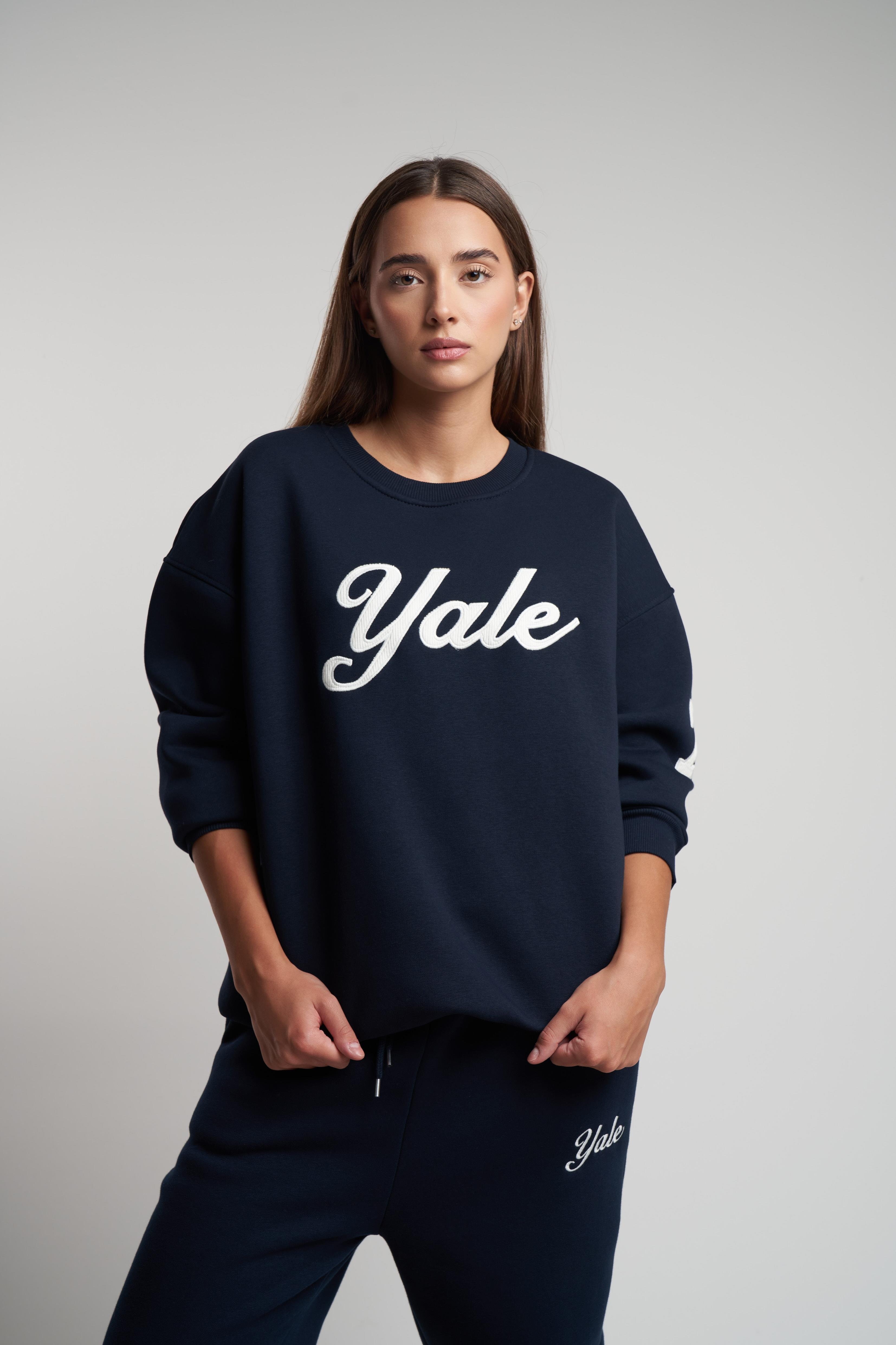 Yale Baskılı Şardonlu Sweatshirt Lacivert