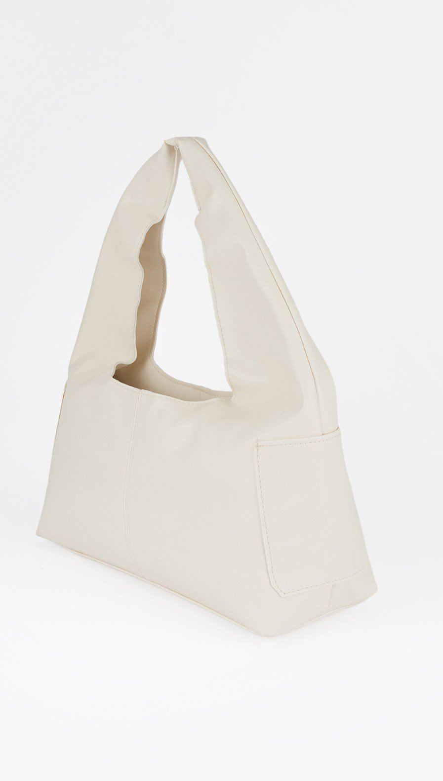 Yanlar Cepli Shopper Çanta Ekru