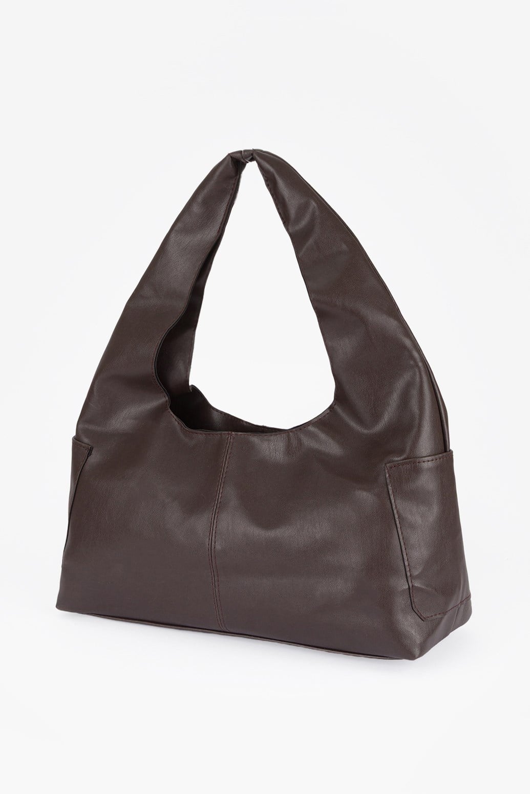 Yanlar Cepli Shopper Çanta Kahve