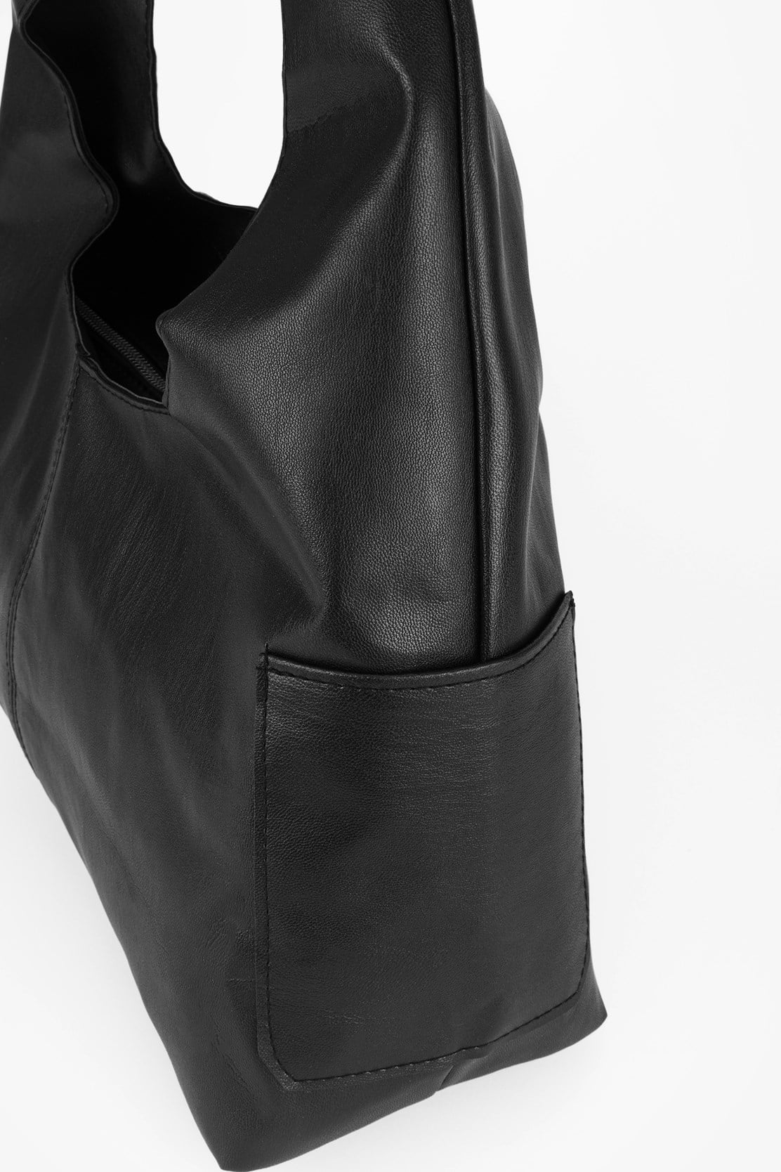 Yanlar Cepli Shopper Çanta Siyah