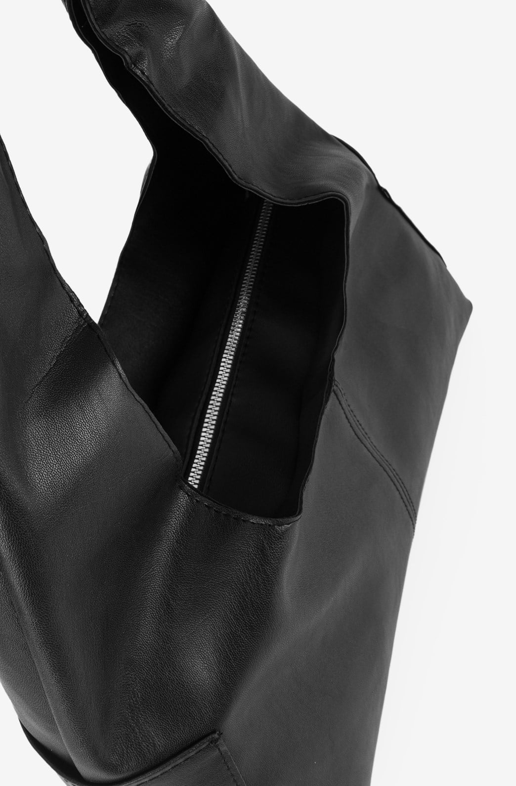 Yanlar Cepli Shopper Çanta Siyah