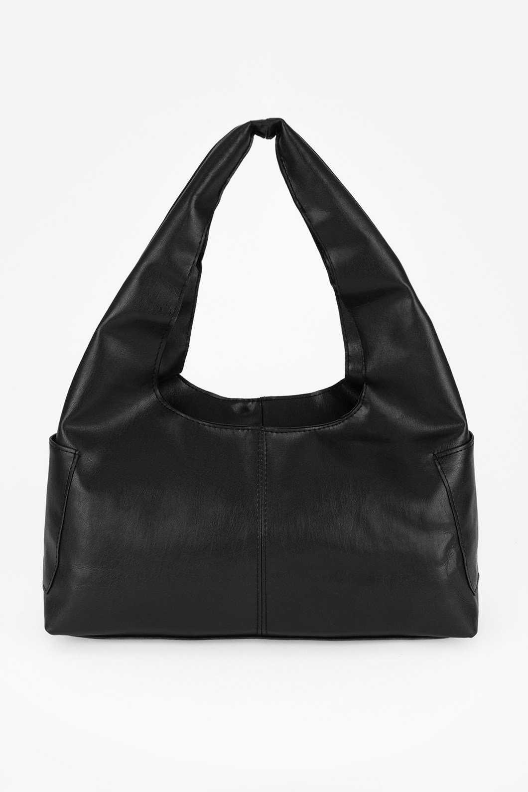 Yanlar Cepli Shopper Çanta Siyah