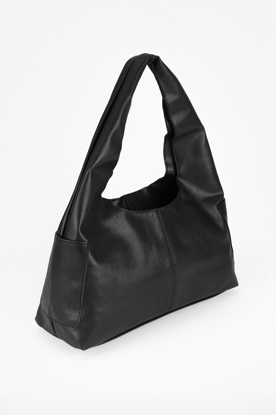Yanlar Cepli Shopper Çanta Siyah