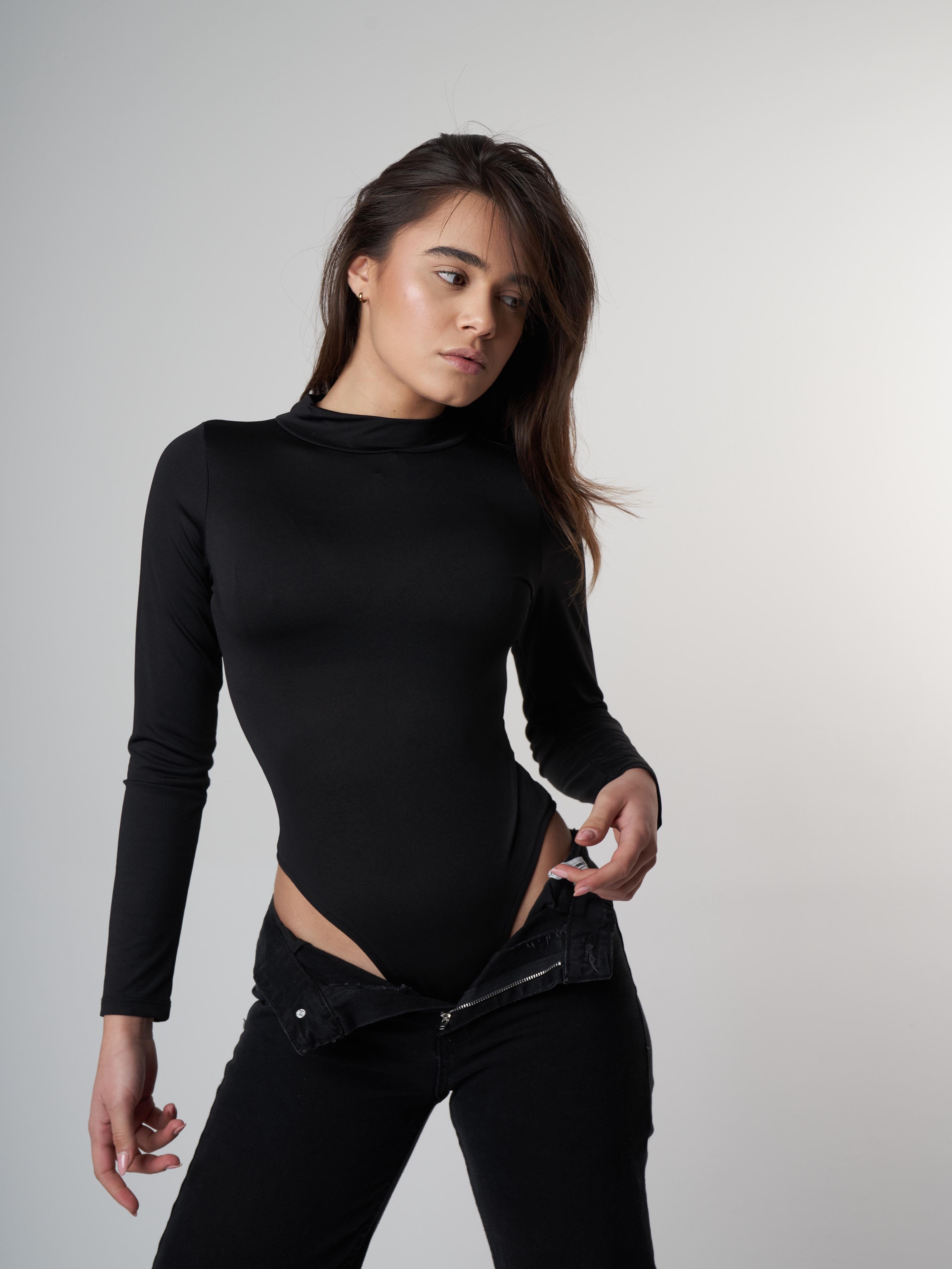 Yarım Balıkçı Basic Bodysuit Siyah
