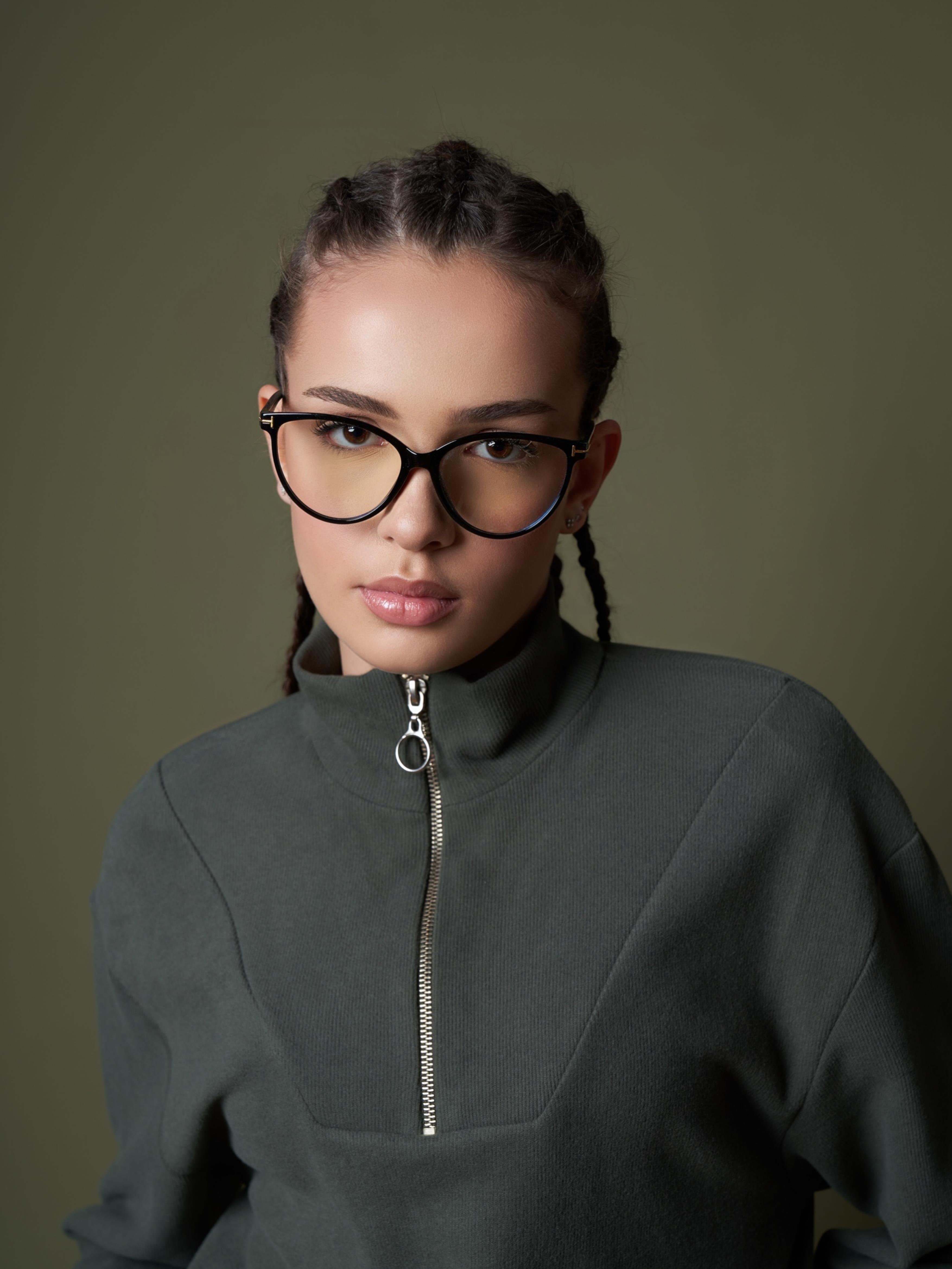 Yarım Fermuar Triko Sweatshirt Haki