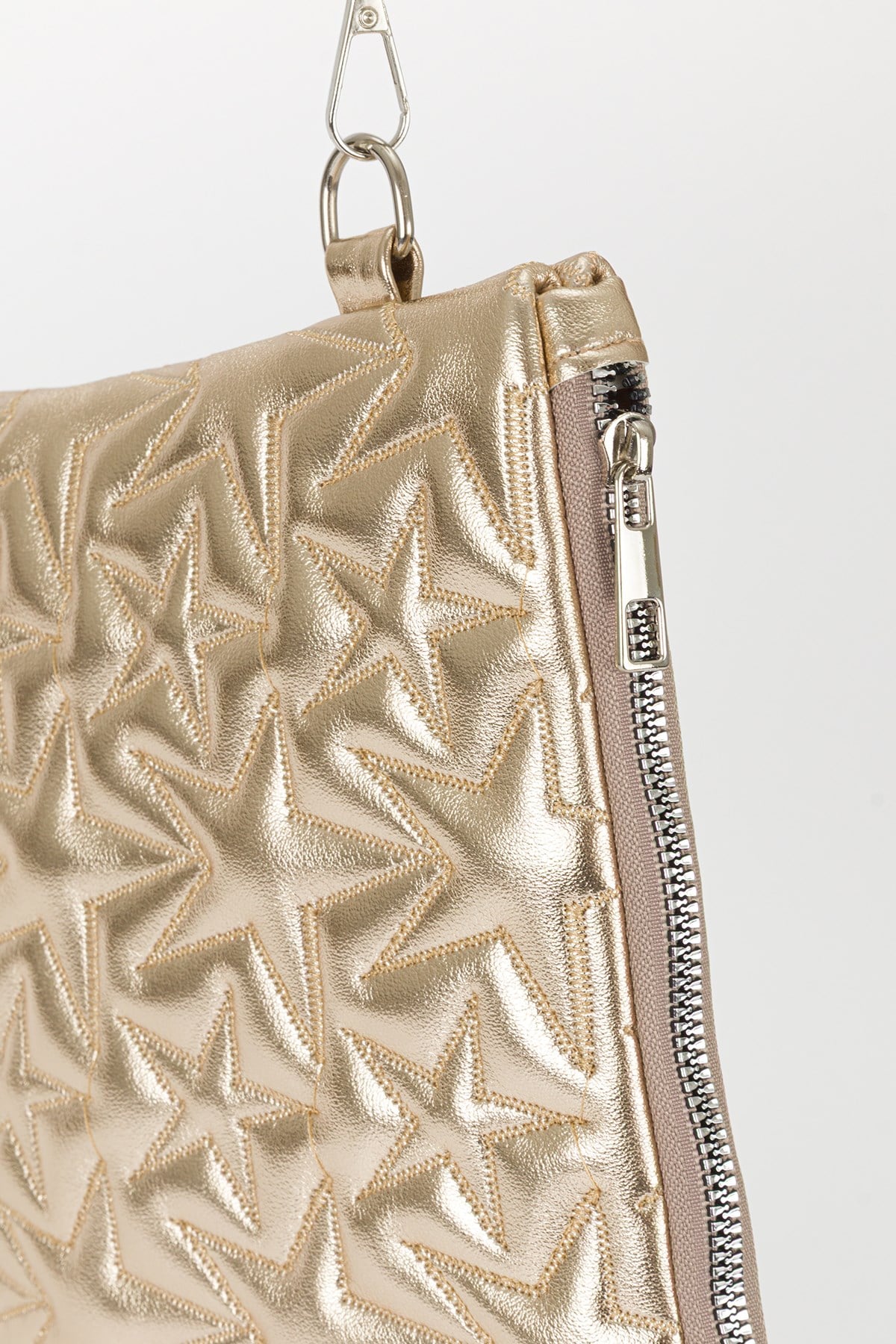 Yıldız Desen Clutch Çanta Gold