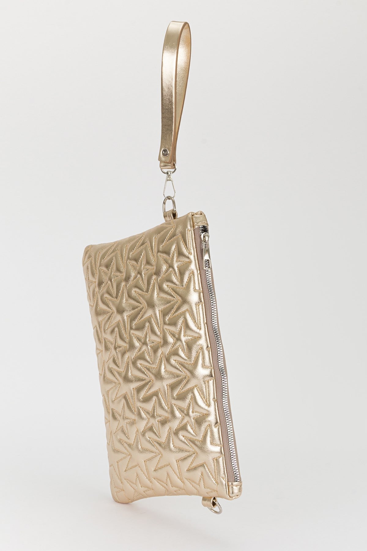 Yıldız Desen Clutch Çanta Gold