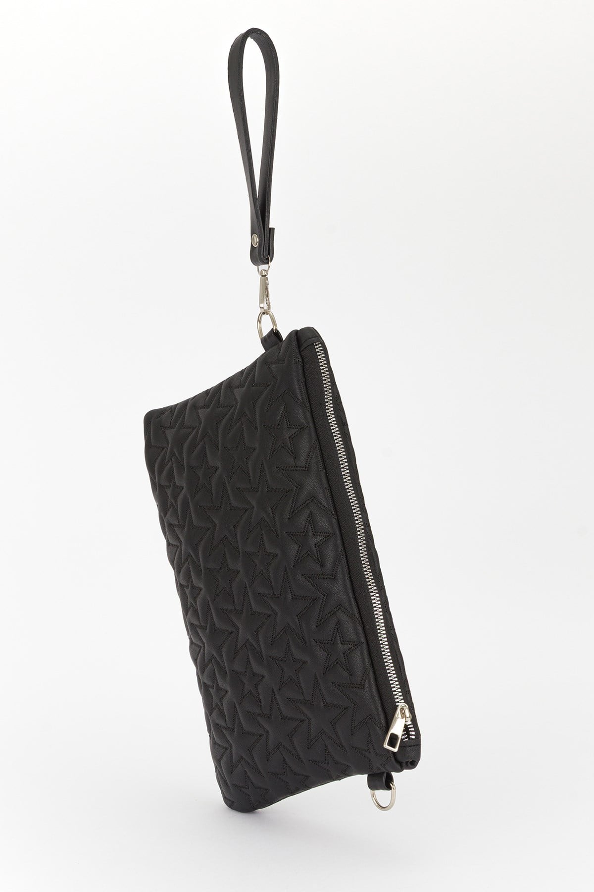 Yıldız Desen Clutch Çanta Siyah