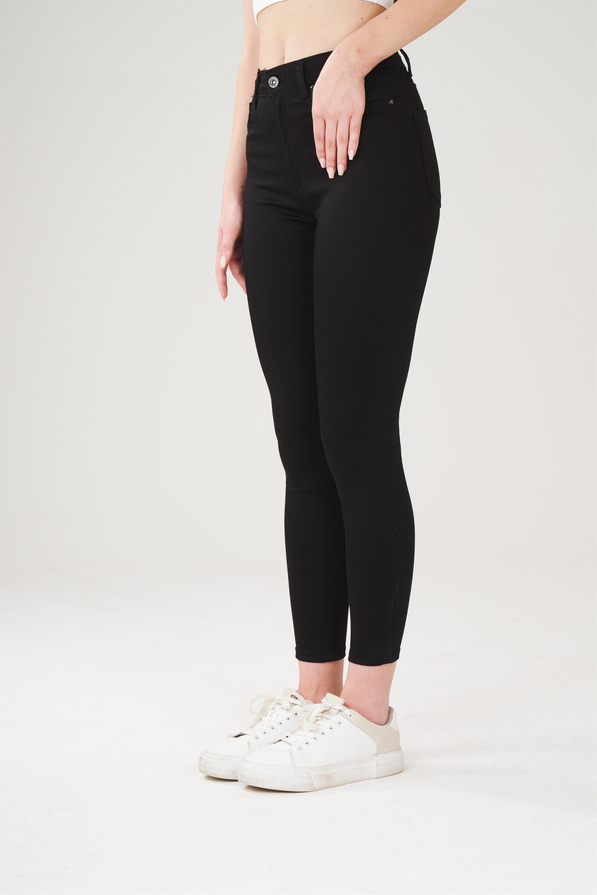 Yüksek Bel 5 Cep Dar Paça Gabardin Pantolon