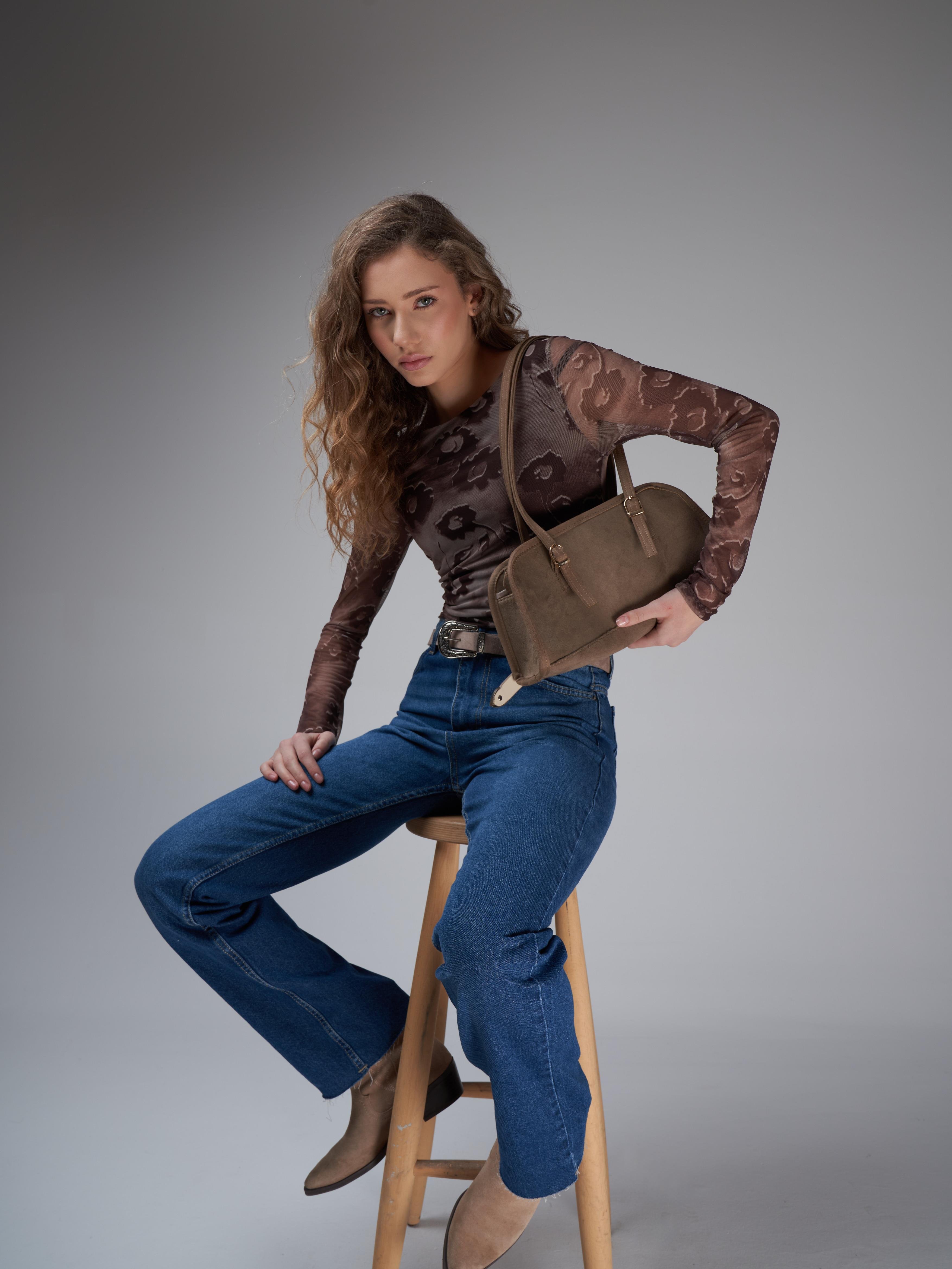 Yüksek Bel Yıkamalı Jean Pantolon Taşlanmış Mavi