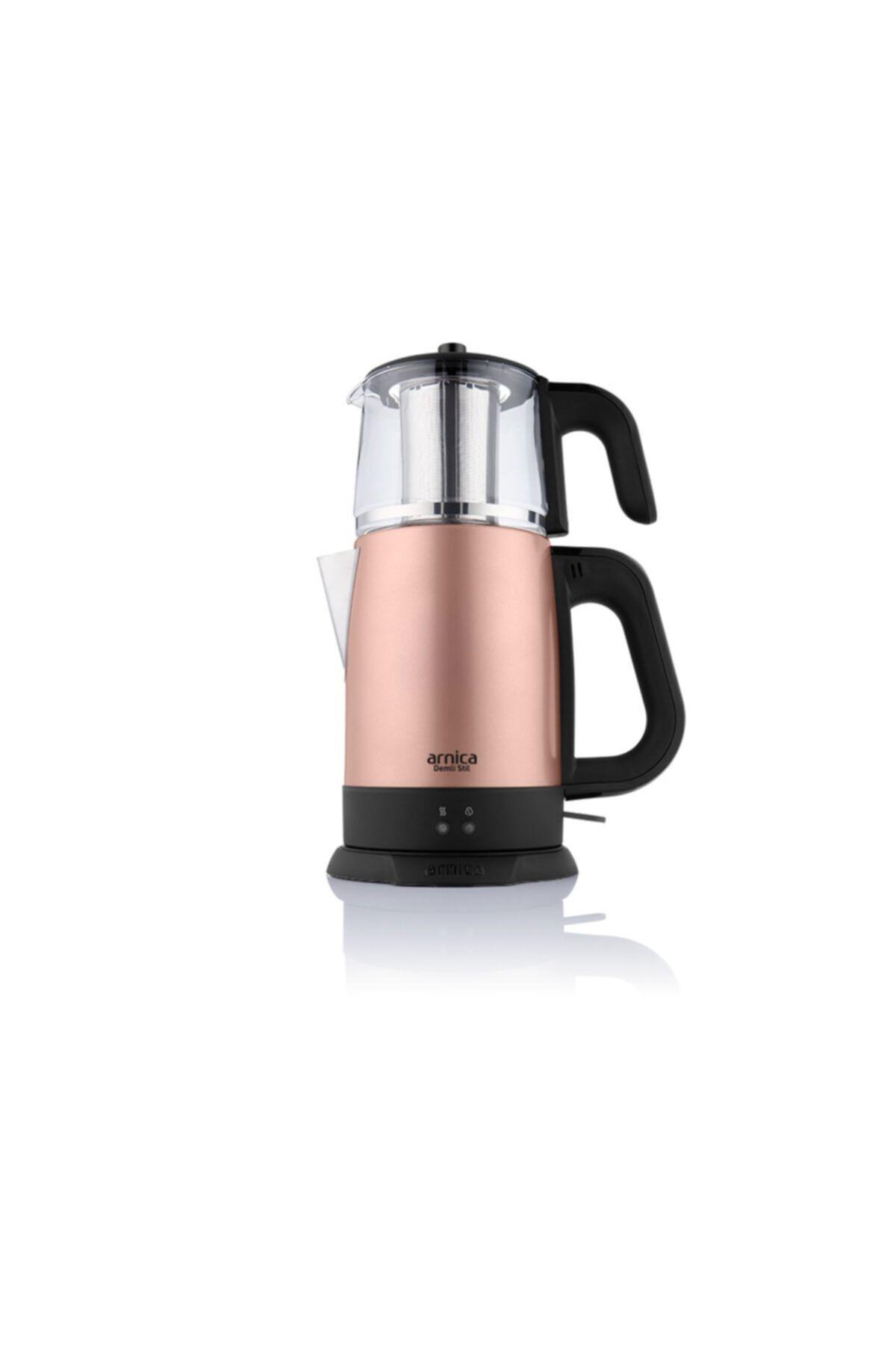 Arnica Demli Stil IH33200 Cam Demlikli Çay Makinesi Rose