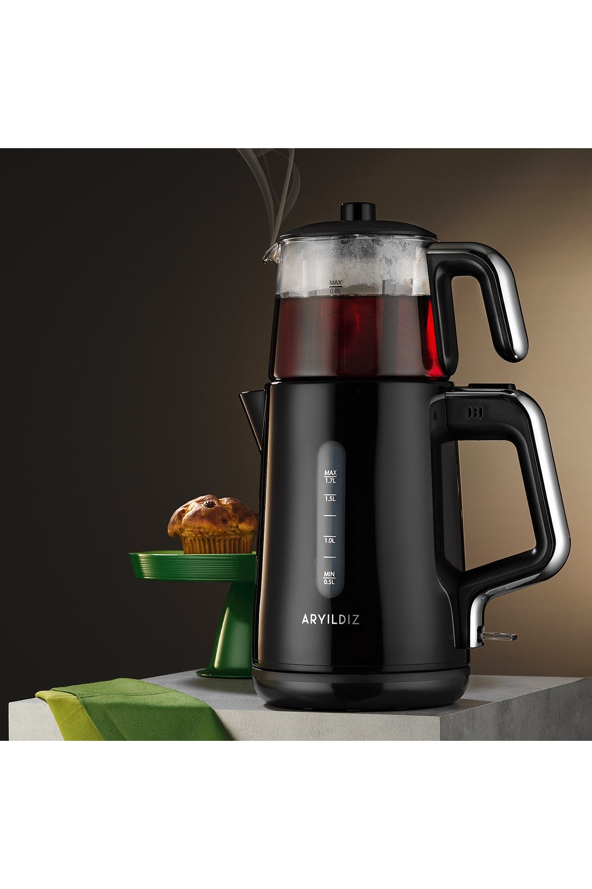 Aryıldız Tea Perfect Çay Makinesi Siyah Krom