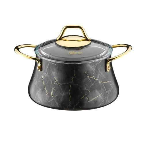 Brioni Marble 7 Parça Tencere Seti Siyah