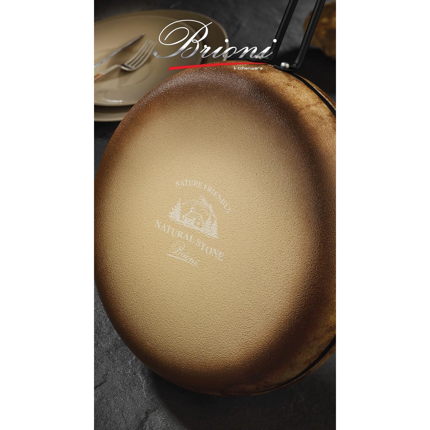 Brioni Royal Stone 7 Parça Kaplan Gözü&siyah Taş Granit Tencere Seti