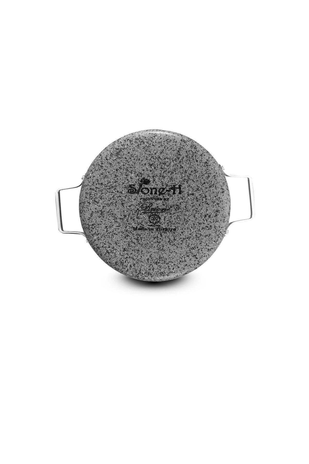 Brioni Stone-H Çizilmez Yanmaz Yapışmaz 32 Cm Basık Tencere