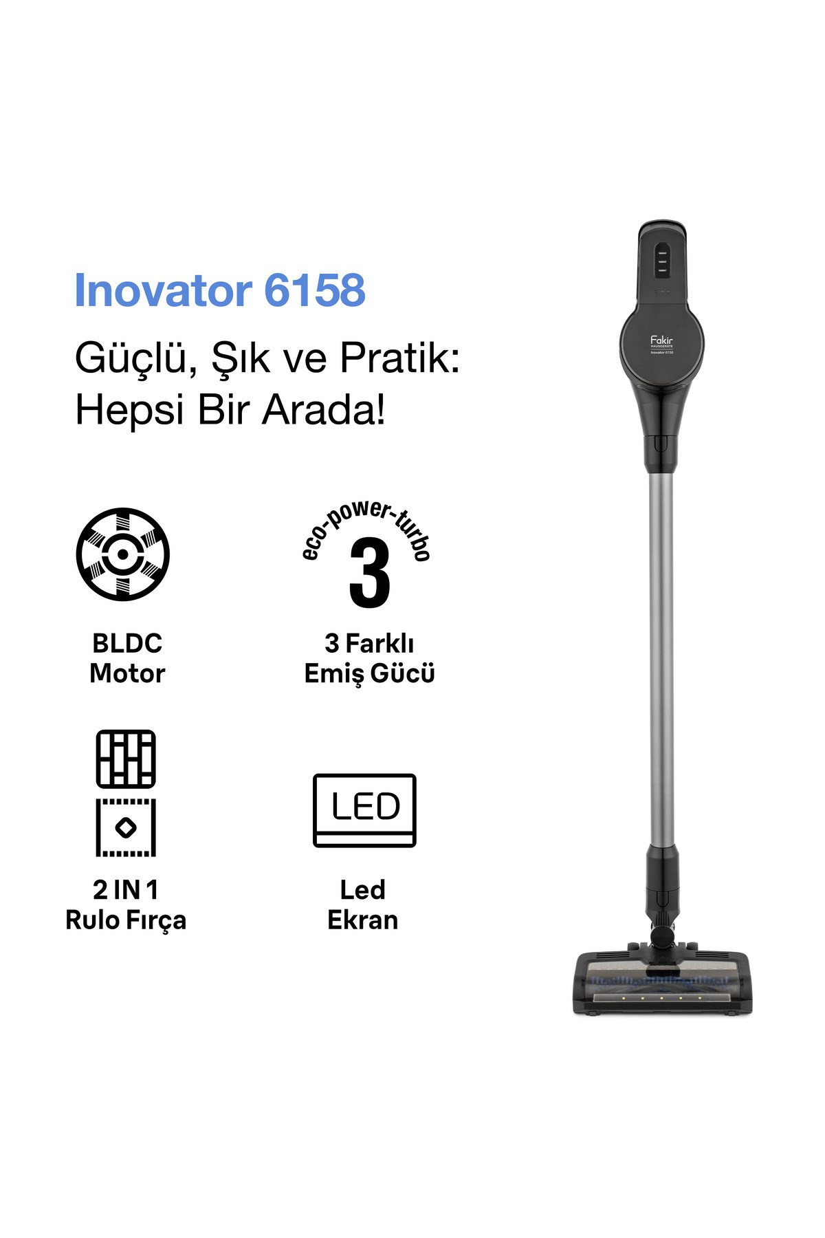Fakir Inovator 6158 Dikey Şarjlı Kablosuz Süpürge Purple