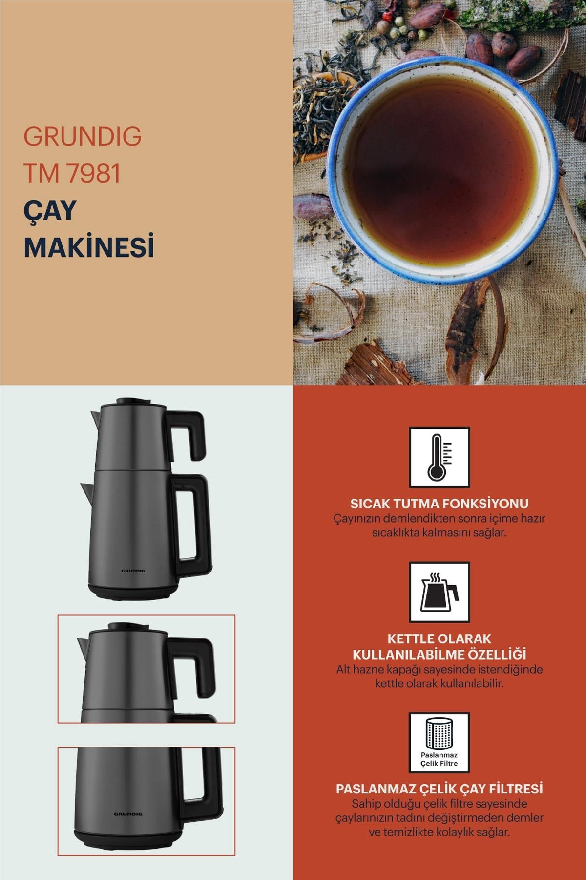 Grundig Tm 7981 1650 Watt Delisia Çay Makinesi