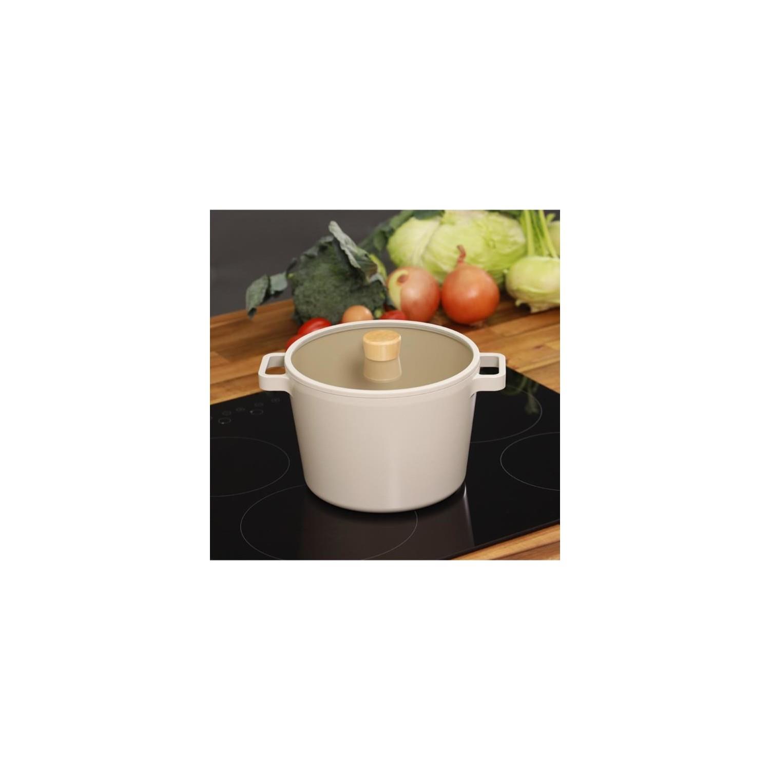 Neoflam Fika Cam Kapaklı Alüminyum Derin Döküm Tencere 22 cm 