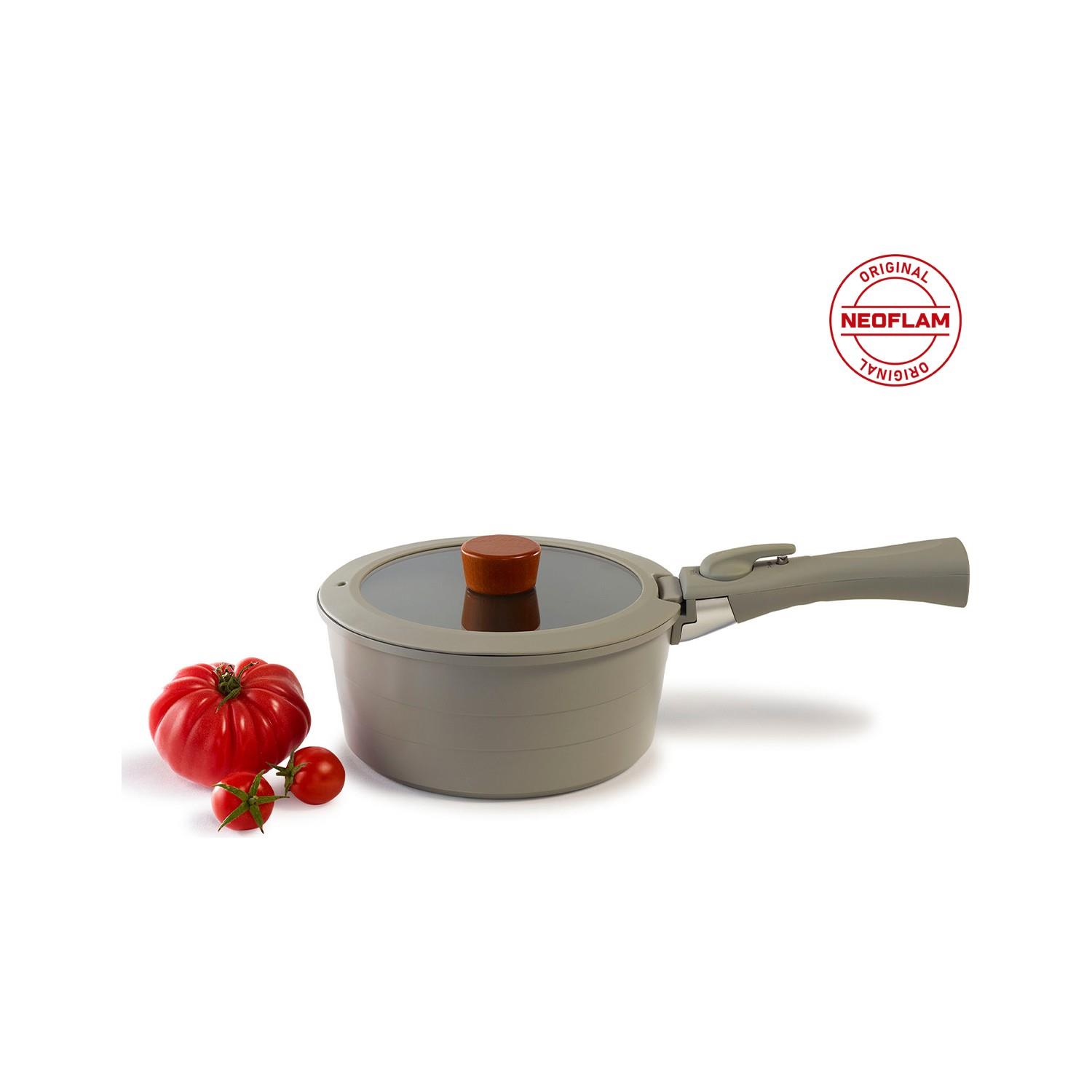 Neoflam Midas Gri 6 Parça Ayrılabilen Saplı İç İçe Geçebilen Tencere Tava Seti
