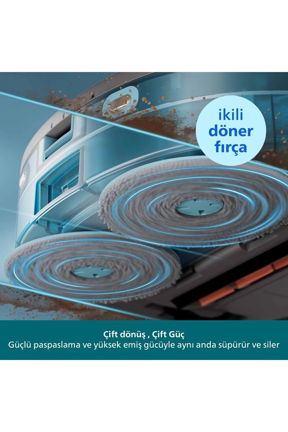 Philips 5000 Serisi Islak Kuru Robot Süpürge, Yüksek Emiş Gücü, Otomatik Boşaltma, Beyaz, XU5100/20