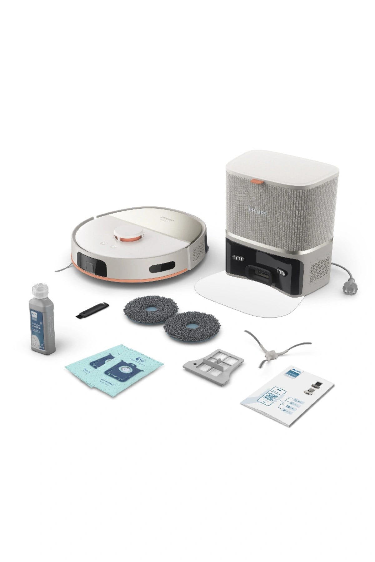 Philips 5000 Serisi Islak Kuru Robot Süpürge, Yüksek Emiş Gücü, Otomatik Boşaltma, Beyaz, XU5100/20