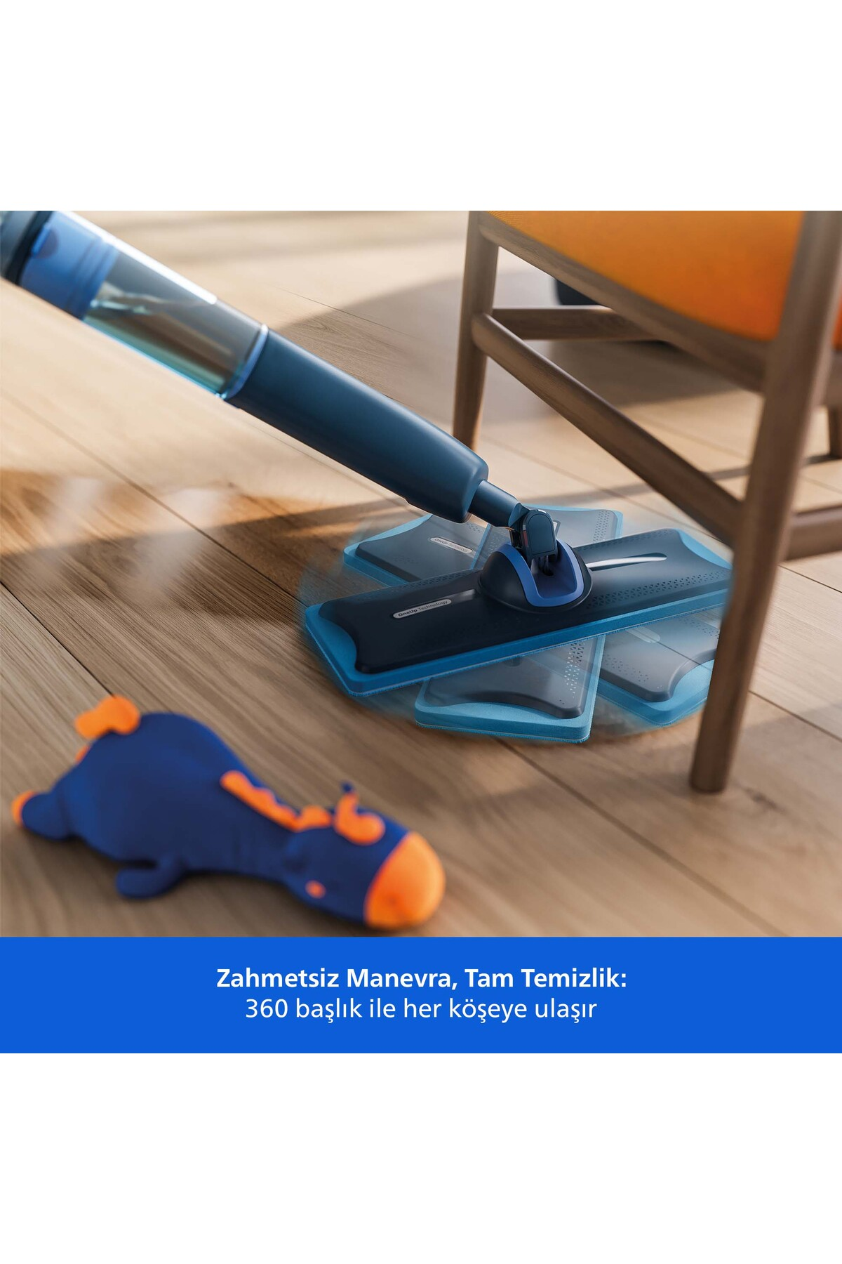 Philips 5000 Serisi OneUp Elektrikli Mop, Bakterilere karşı %99,9 etkili, 360 derece başlık, (XV5113/01)