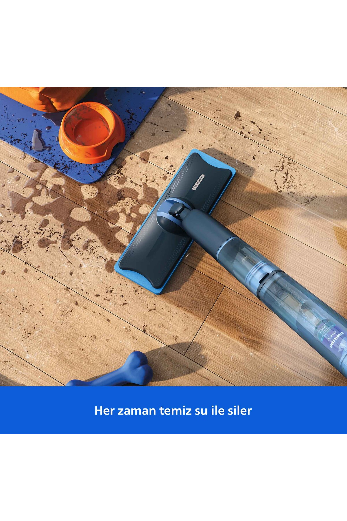 Philips 5000 Serisi OneUp Elektrikli Mop, Bakterilere karşı %99,9 etkili, 360 derece başlık, (XV5113/01)