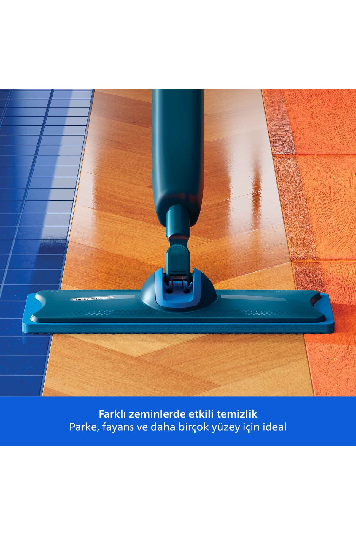 Philips 5000 Serisi OneUp Elektrikli Mop, Bakterilere karşı %99,9 etkili, 360 derece başlık, (XV5113/01)