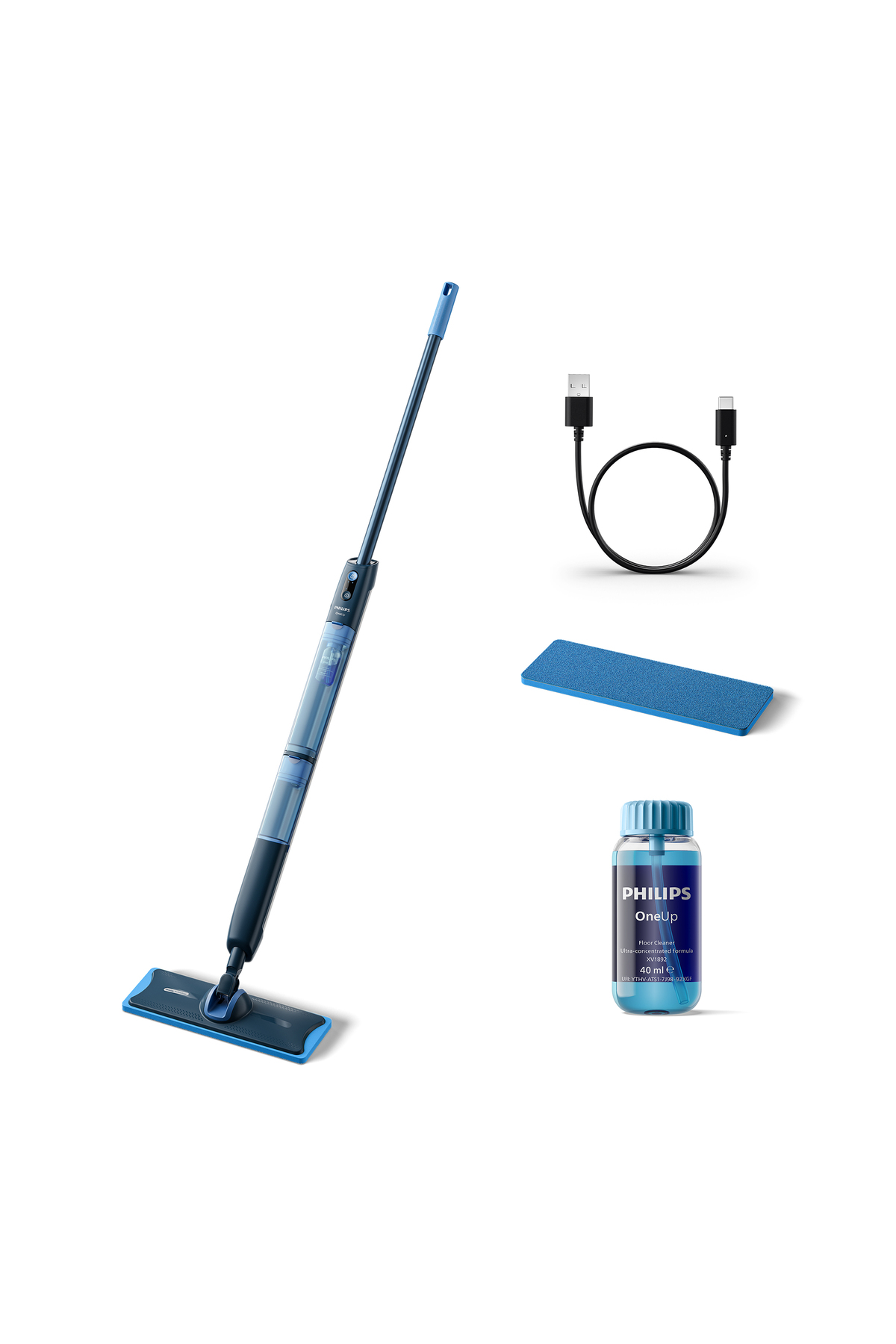 Philips 5000 Serisi OneUp Elektrikli Mop, Bakterilere karşı %99,9 etkili, 360 derece başlık, (XV5113/01)