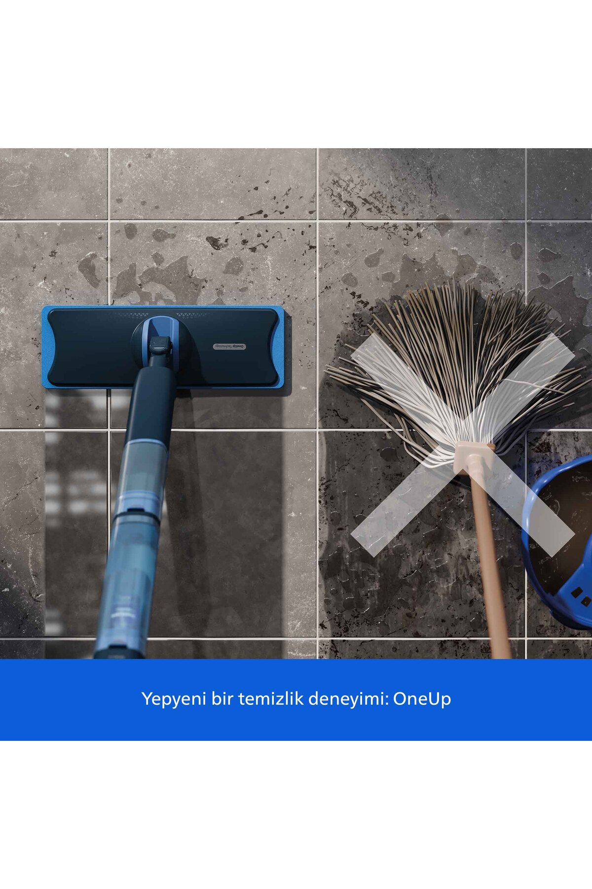 Philips 5000 Serisi OneUp Elektrikli Mop, Bakterilere karşı %99,9 etkili, 360 derece başlık, (XV5113/01)