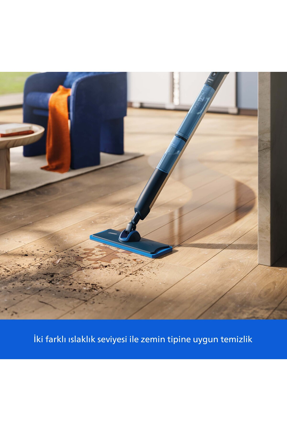 Philips 5000 Serisi OneUp Elektrikli Mop, Bakterilere karşı %99,9 etkili, 360 derece başlık, (XV5113/01)