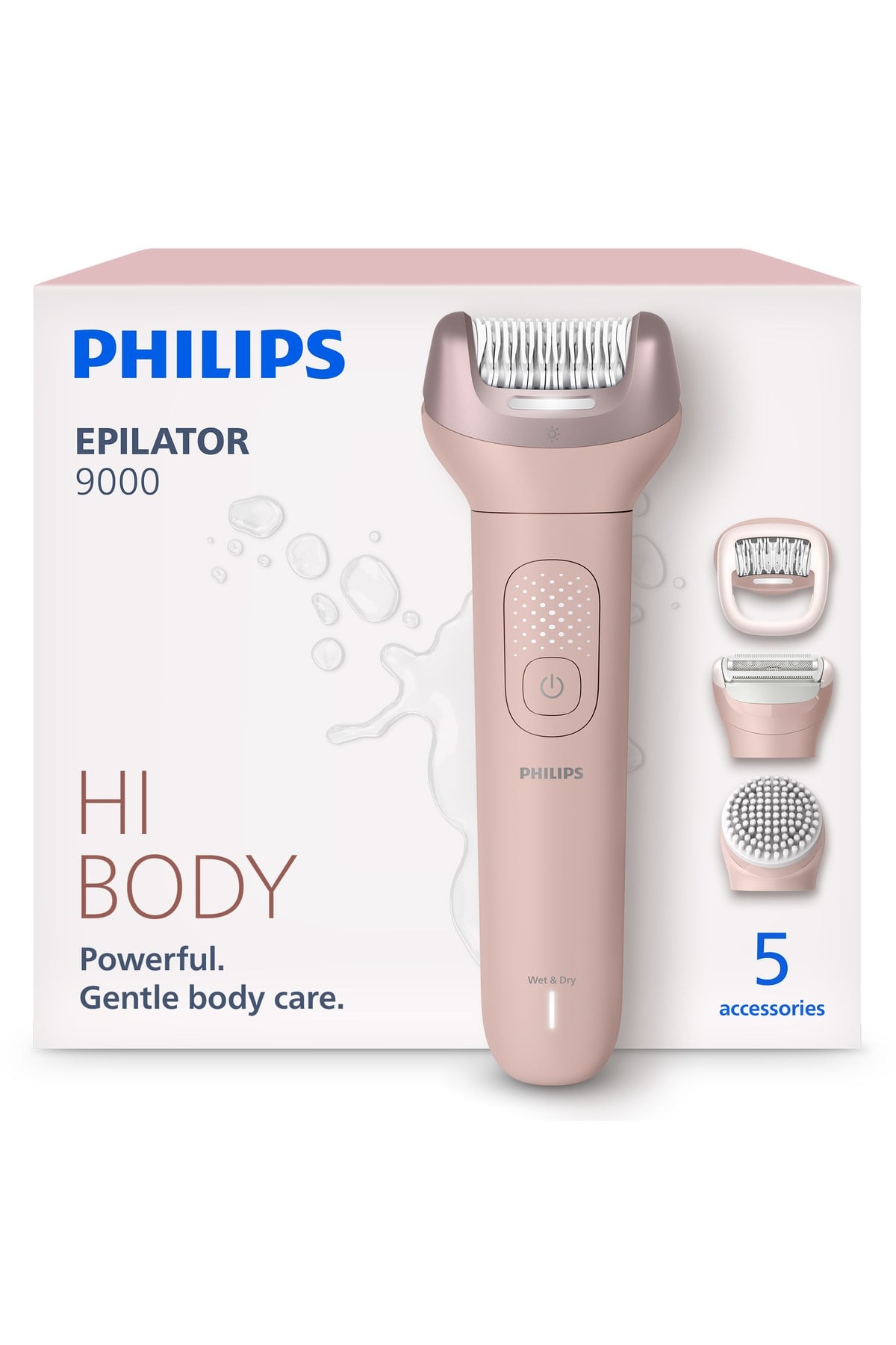 Philips 9000 Serisi BRE718/05 Tüm Vücut Epilatör Seti, Islak&Kuru, Kablosuz, Tıraş Başlığı, Peeling Fırçası
