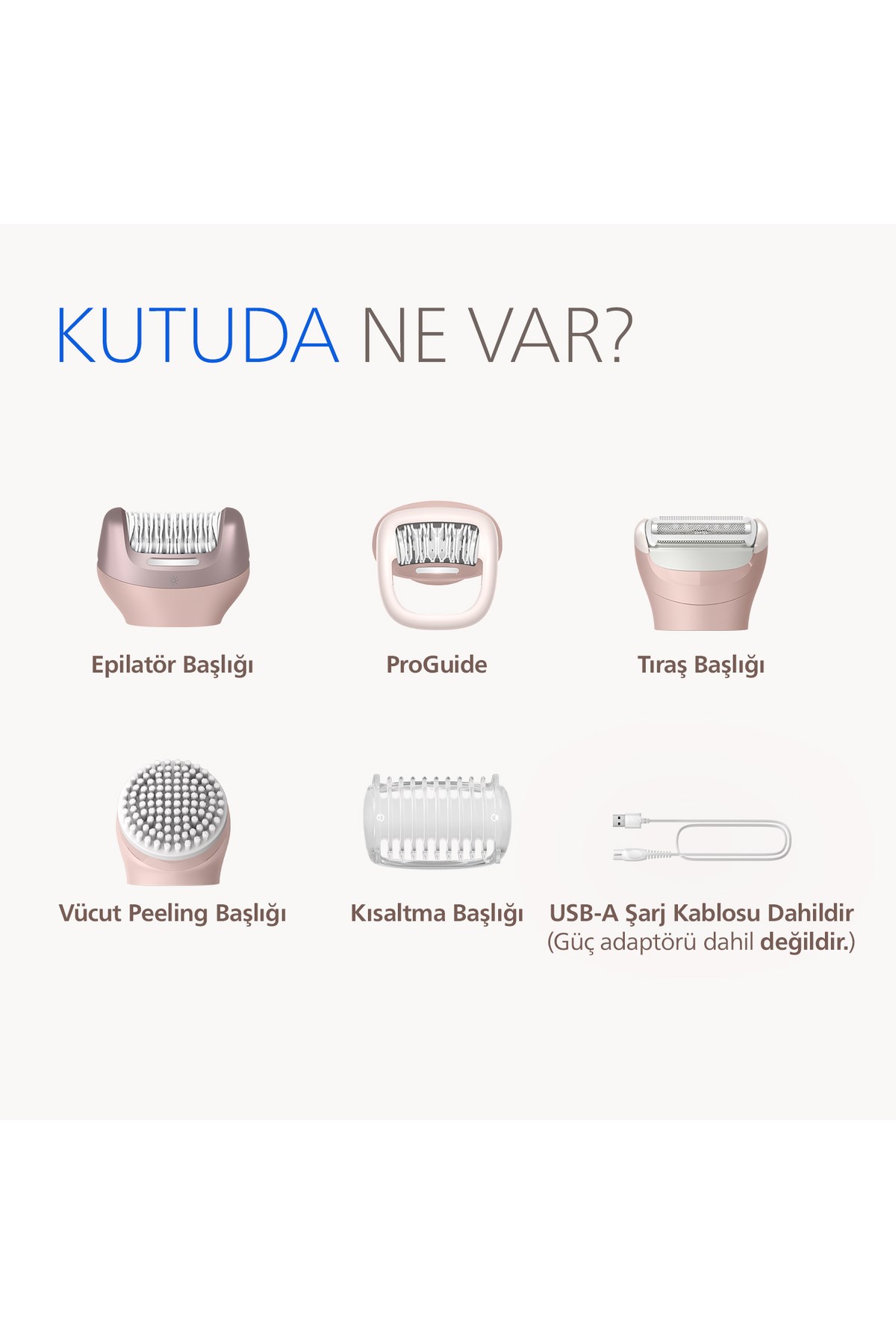Philips 9000 Serisi BRE718/05 Tüm Vücut Epilatör Seti, Islak&Kuru, Kablosuz, Tıraş Başlığı, Peeling Fırçası