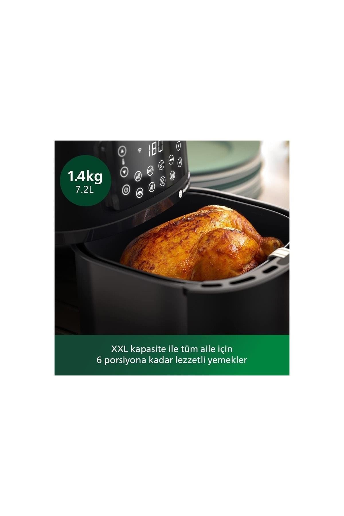 Philips Airfryer 5000 Serisi Xxl Connected HD9285/96 Wi-Fi Pişirme Tepsisi Ve Izgara Plaka Hediyeli