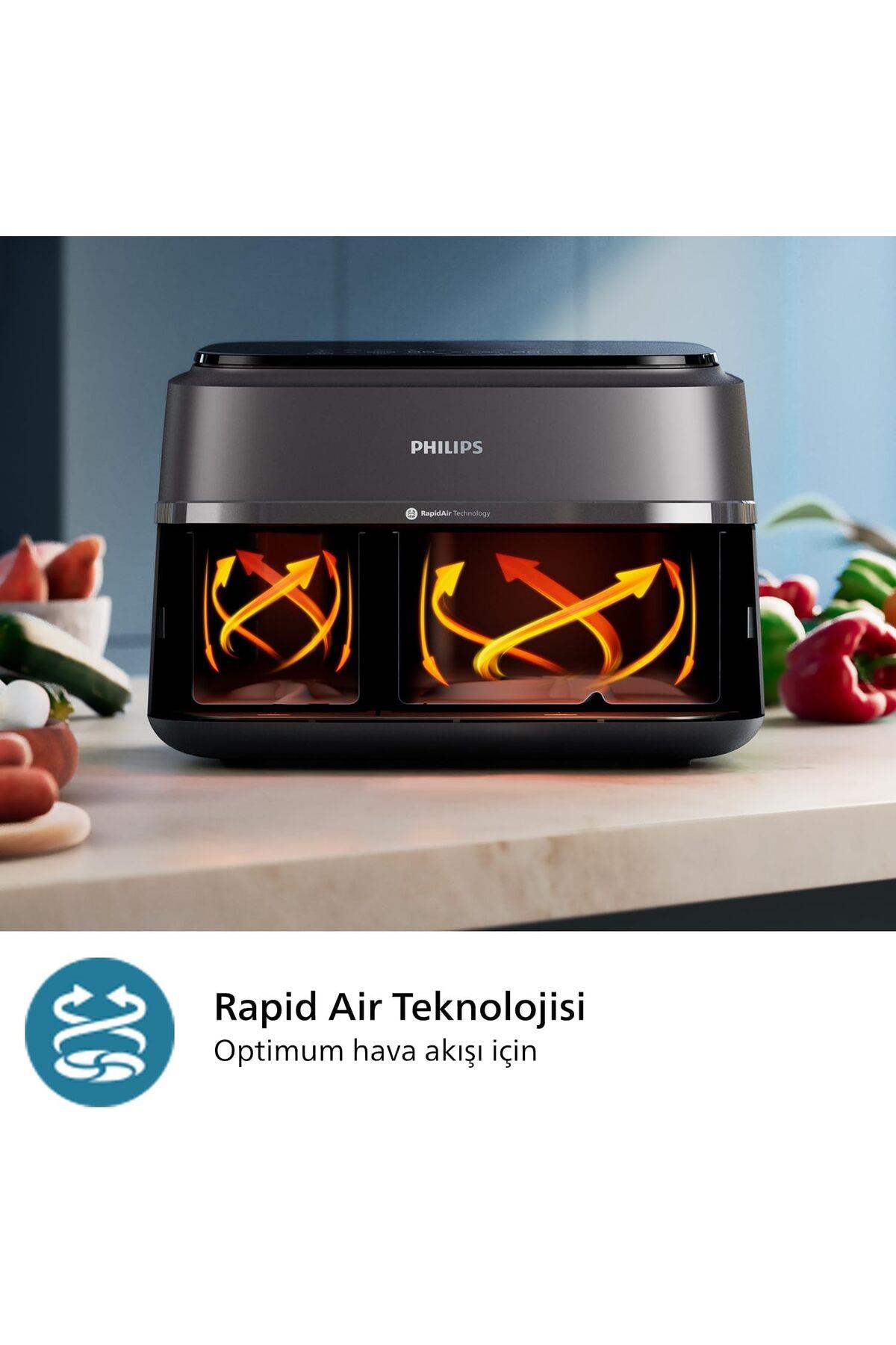 Philips Airfryer NA350/00 Çift Hazneli Fritöz