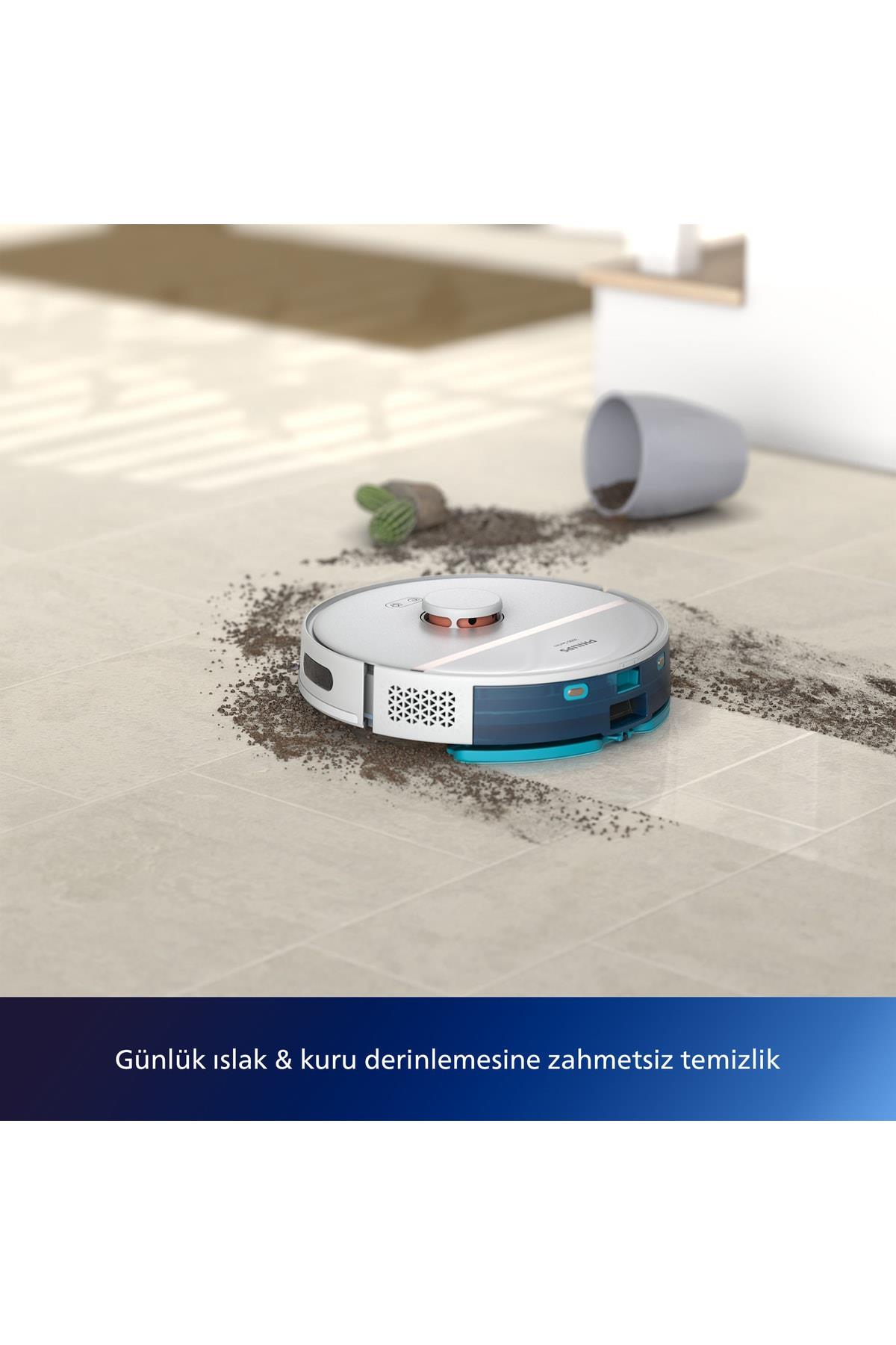 Philips HomeRun 3000 Serisi Aqua XU3000/02 Beyaz Akıllı Robot Süpürge