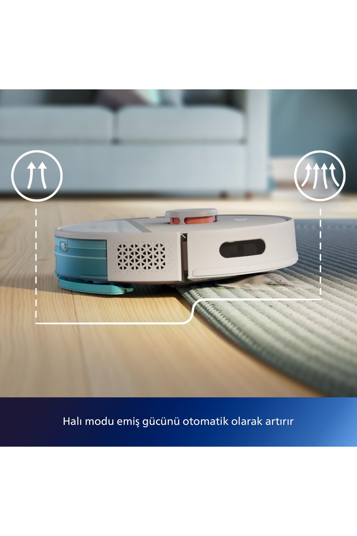 Philips HomeRun 3000 Serisi Aqua XU3000/02 Beyaz Akıllı Robot Süpürge