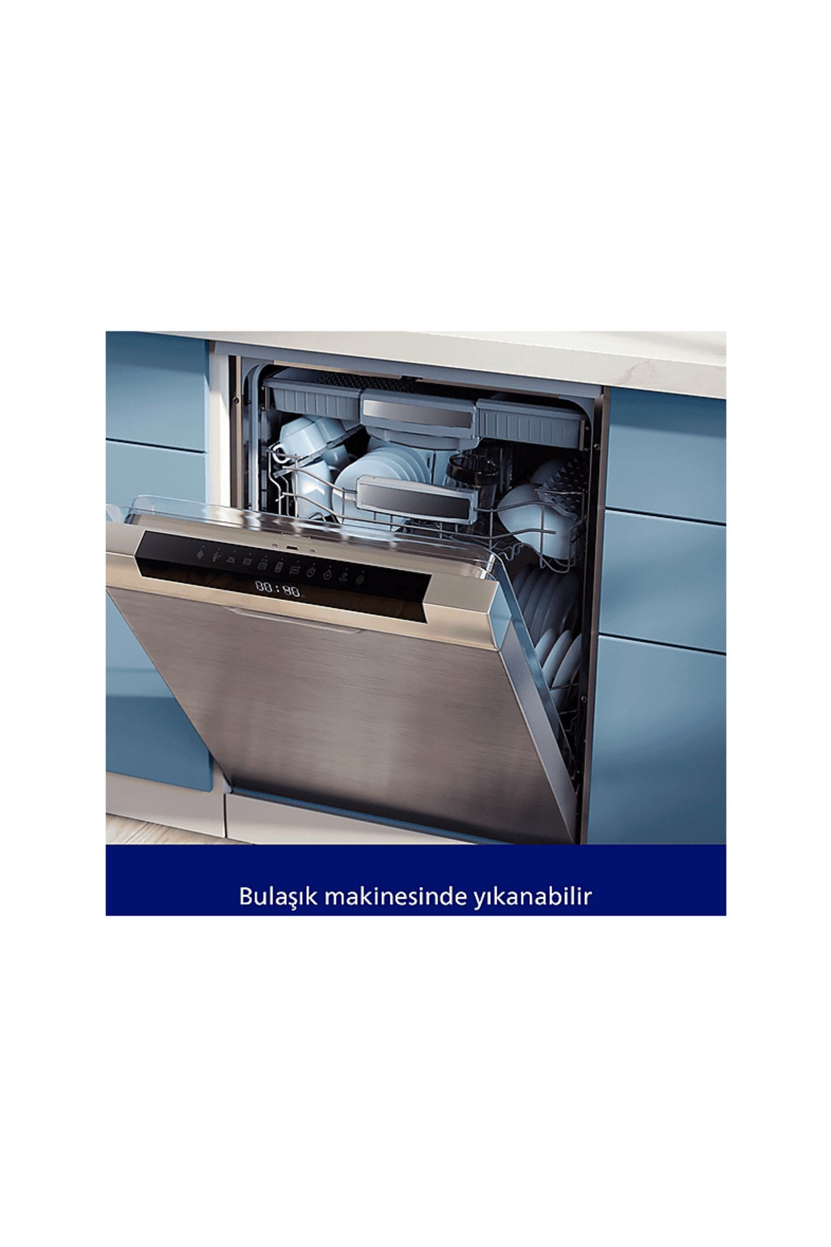 Philips HR1503/00 3000 Serisi Cam Hazneli Doğrayıcı Metalik Gri