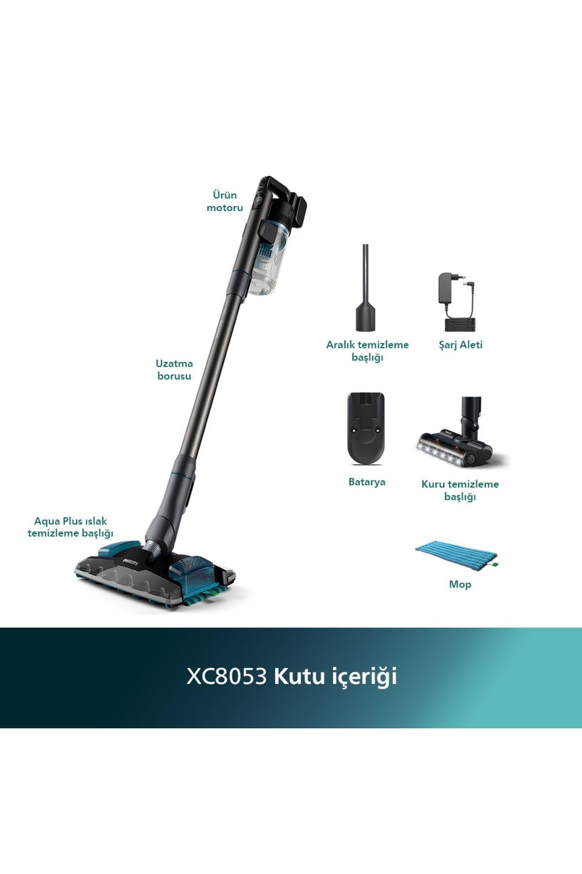 Philips XC8054/01 Aqua Plus 8000 Serisi Kablosuz Dikey Süpürge 