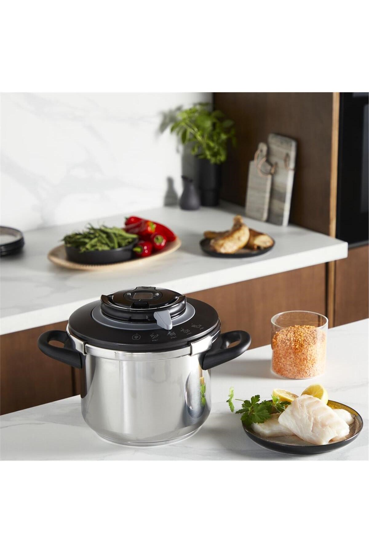 TEFAL Clipso+ Chef 4.5 Litre 4 Pişirme Programlı Düdüklü Tencere - 1510002661