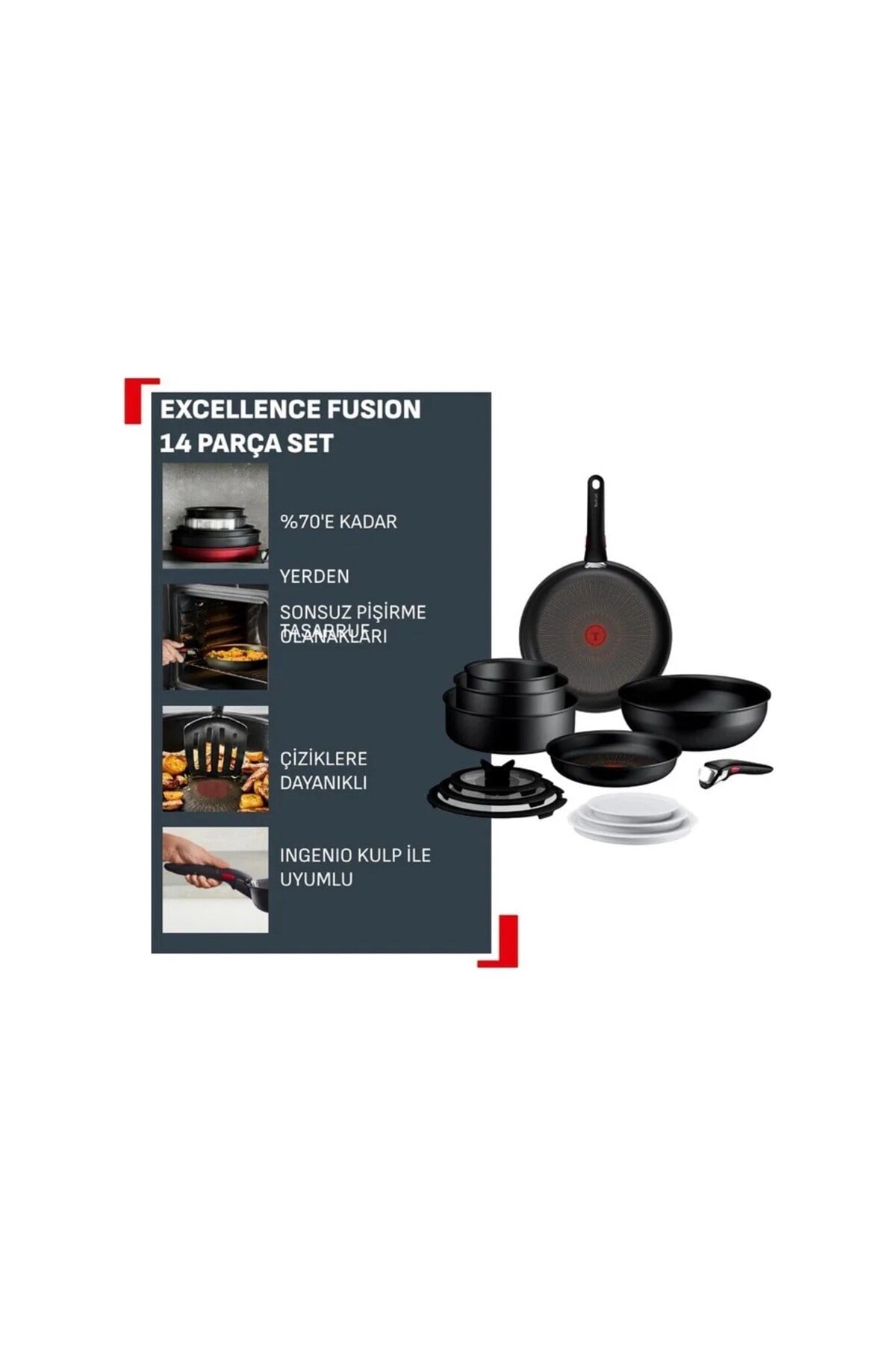 Tefal Ingenio Experience Fusion Core 9X 11 Parça Tava ve Tencere Seti - 2100142950