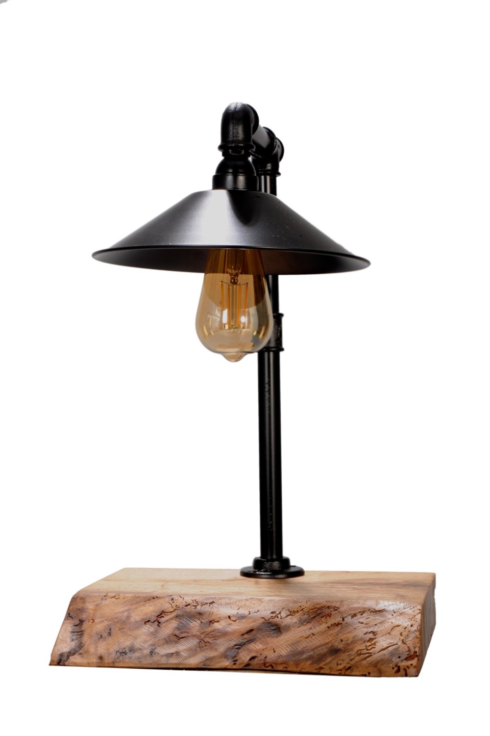 LambaderTena Dekor Rustik Dekor Demir Boru Abajur Masa Lambası Tasarım 2