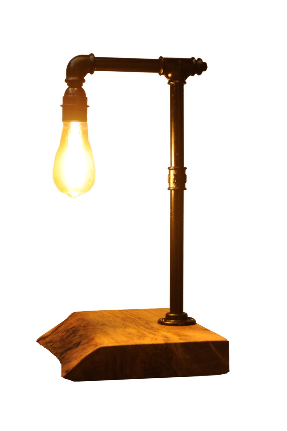 LambaderTena Dekor Rustik Dekor Demir Boru Abajur Masa Lambası Tasarım 3