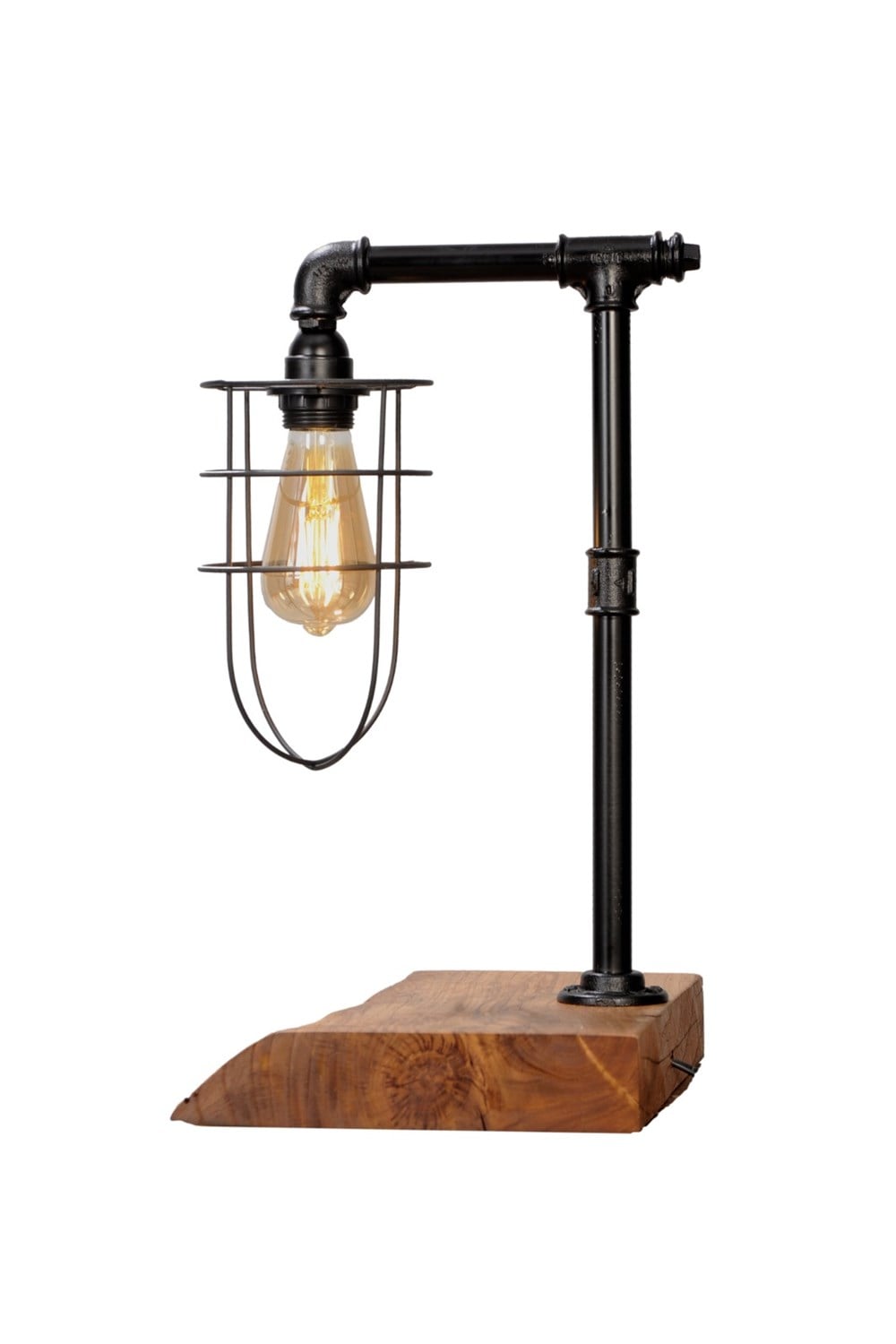 LambaderTena Dekor Rustik Dekor Demir Boru Abajur Masa Lambası Tasarım 1