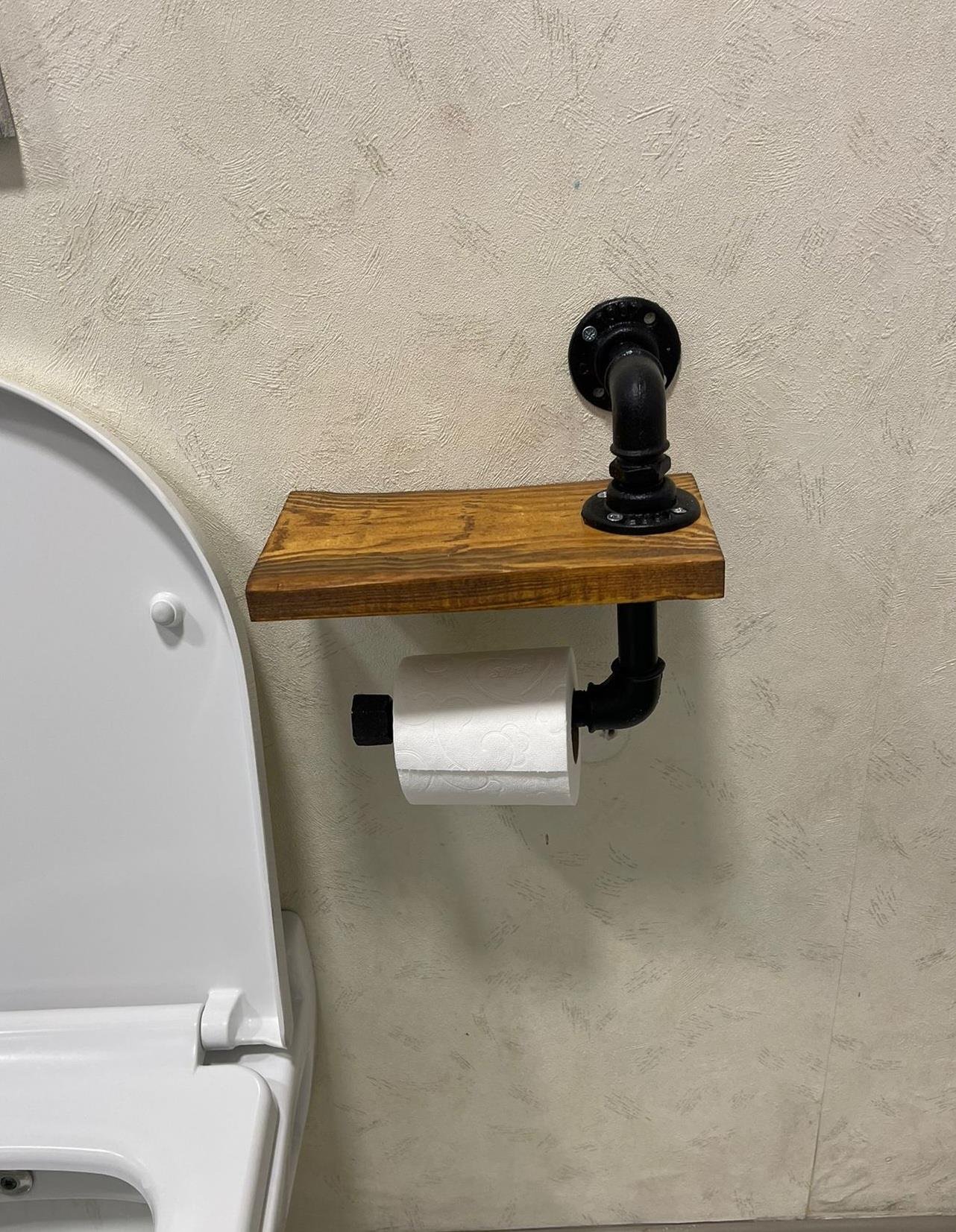 Tena Dekor 3lü Banyo Seti Tuvalet Kağıtlığı Raflı Havlu Askısı ve Bornoz AskısıBanyo DekorasyonuTena Dekor Raflı Tuvalet Kağıtlığı Rustik Dekor Banyo Tuvalet Askesuarı