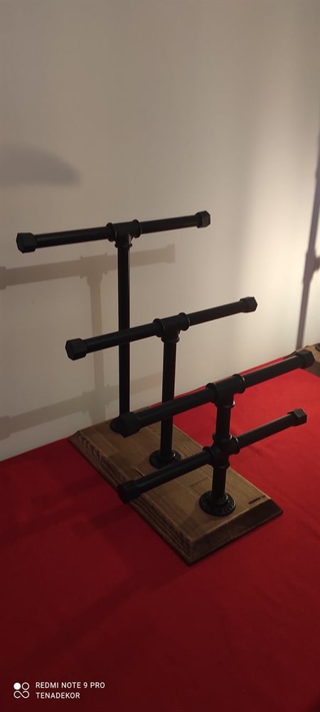 Tena Dekor 4 Kademeli Demir Boru+Ahşap Takı Aksesuar Standı AskısıEv Bahçe DekosayonuTena Dekor 4 Kademeli Demir Boru+Ahşap Takı Aksesuar Standı Askısı