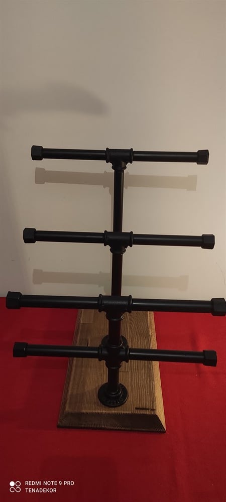 Tena Dekor 4 Kademeli Demir Boru+Ahşap Takı Aksesuar Standı AskısıEv Bahçe DekosayonuTena Dekor 4 Kademeli Demir Boru+Ahşap Takı Aksesuar Standı Askısı