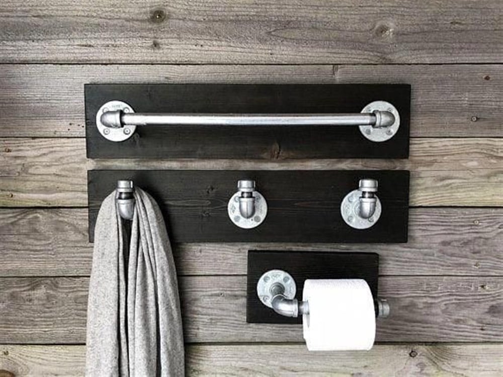 Tena Dekor Rustik Dekor Banyo Aksesuar seti Havluluk Askılık Tuvalet Kağıtlığı